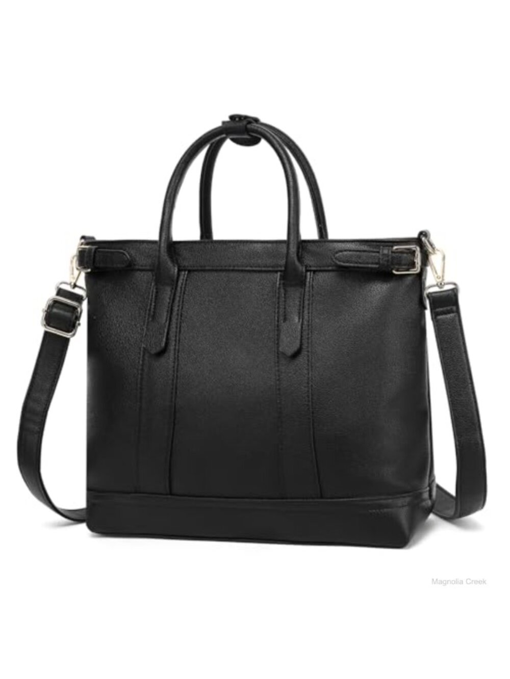 Vegan Leather Satchel Tote Bag Large Capacity Shoulder Handbag